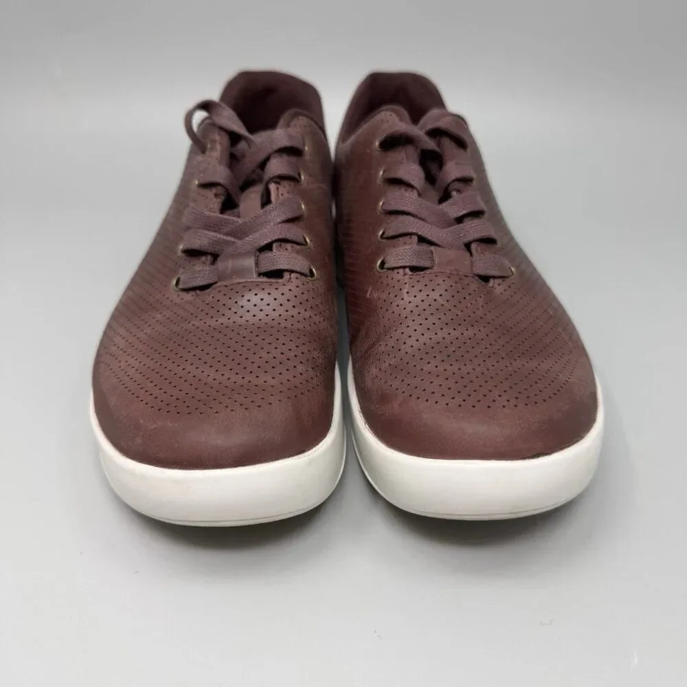 Nobull Perforated Leather Trainer Low Women's Size 8 Workout Gym Shoes Burgundy